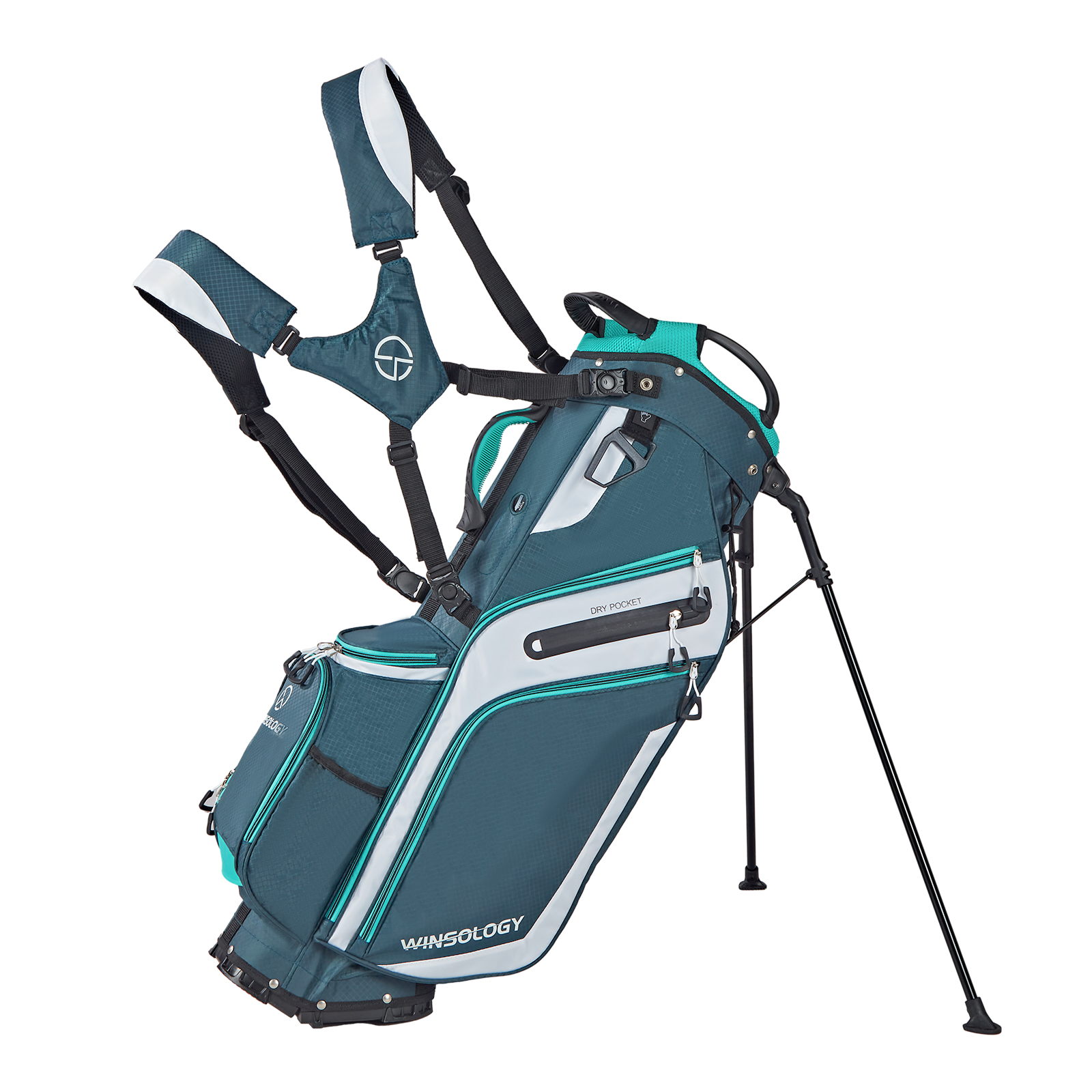 Pro Golf Stand Bag - Teal/White