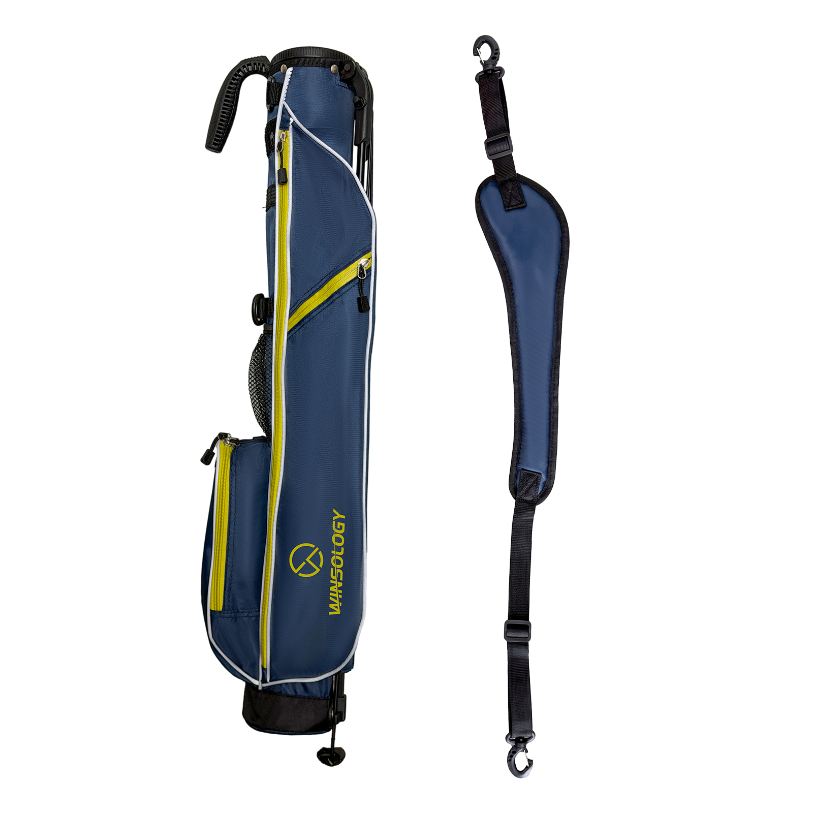 Mini Stand Bag - Navy/Yellow