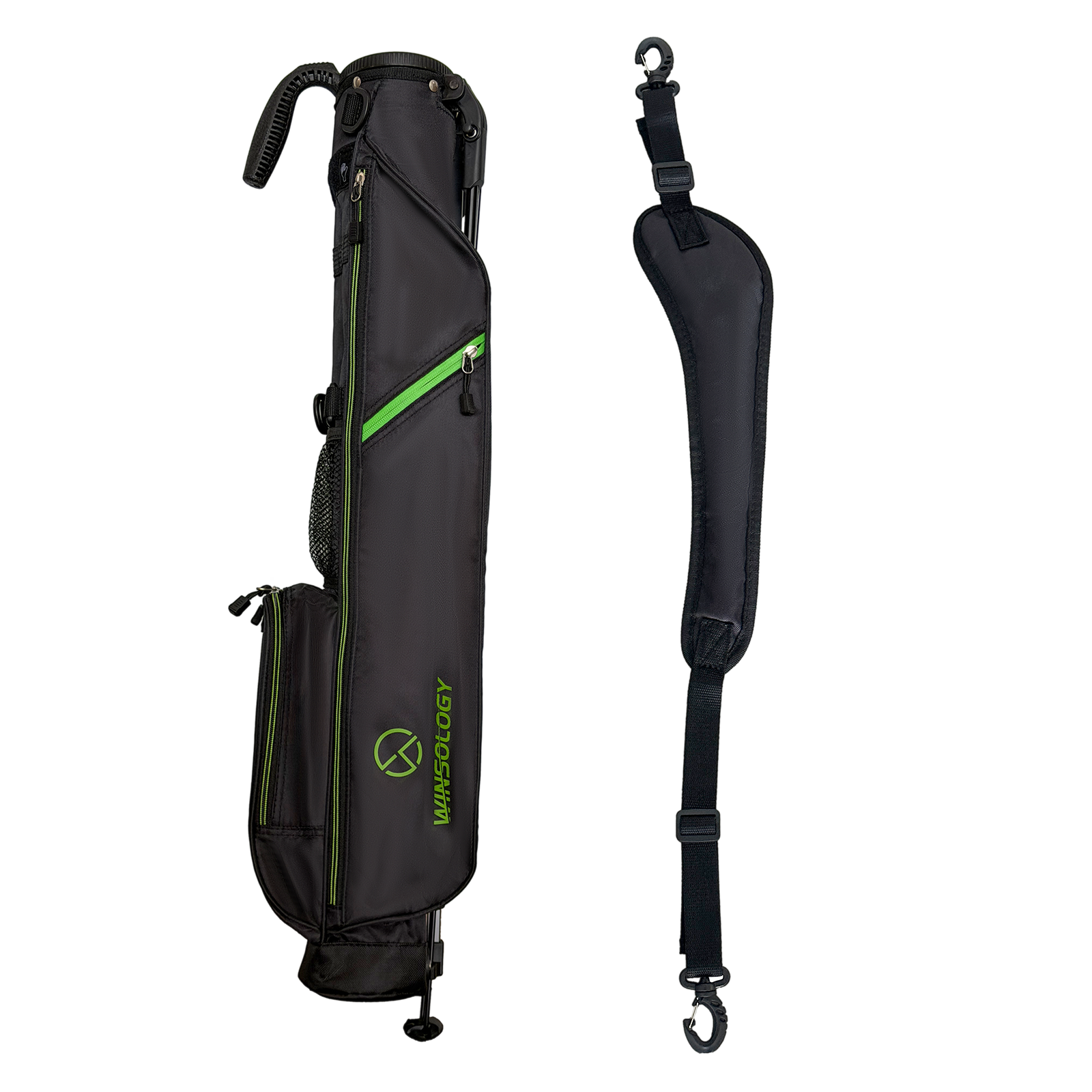 Mini Stand Bag - Black/Green